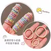 Children's macaron-colored towel band, cute printed leather band, 2024 new style, no hair damage, high elasticity hair tie details Picture